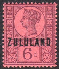 Zululand 6d purple on rose
