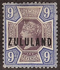 Zululand 9d purple and blue