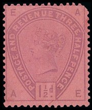 1883-84 1 1-2d Colour Trial on Rose Paper