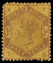 1883-84 3d Colour Trial on Yellow Paper