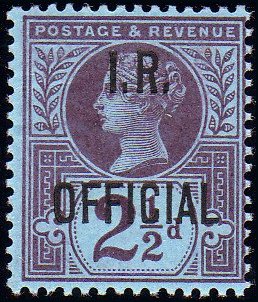 2 1/2d Purple on Blue