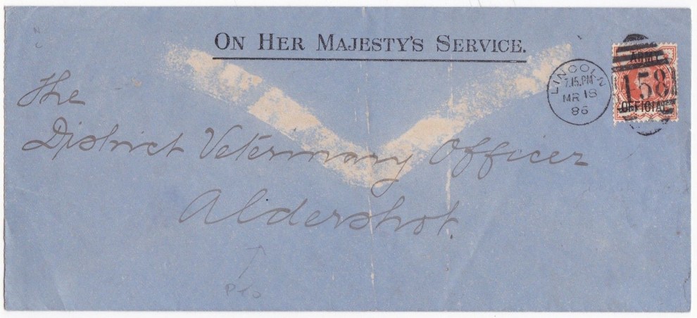 Army Official OHMS cover 1-2d vermilion