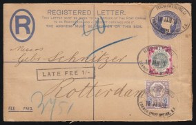 1900 1s green and carmine on cover