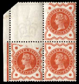 1/2d Vermilion Paper Fold Printing Error