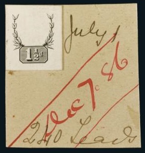 1887 Jubilee issue 1.5d striking book duty tablet die proof