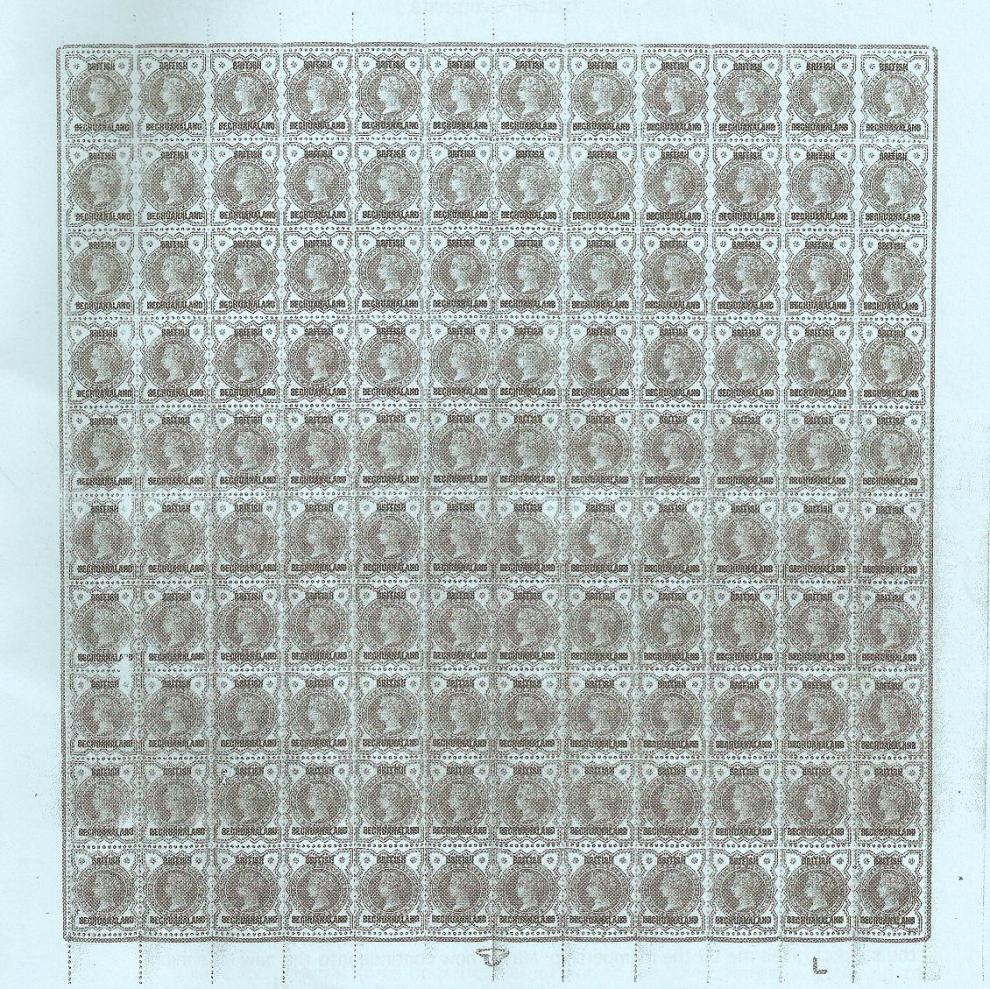 British Bechuanaland 1-2d vermilion half sheet