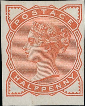 1884 1-2d orange colour trial imperf