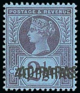 British Levant 40pa on 2 1-2d Double Overprint