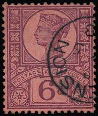 6d Purple on Rose-Red