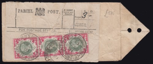 boer-war-1901-1s-green-and-carmine-parcel-post-label
