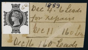 1887 4d de la rue striking book piece