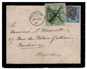 Ireland Great Northern Railway Company 2d on cover from Dublin 313.88
