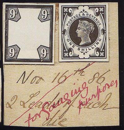 1887 1s green Striking Book Piece from De La Rue Archives