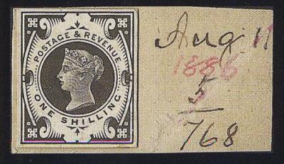 1887 1s Green De La Rue Striking Book Piece