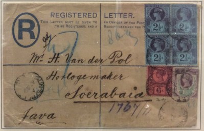 Registered cover to Soerabaja, Java